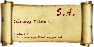 Sárosy Albert névjegykártya